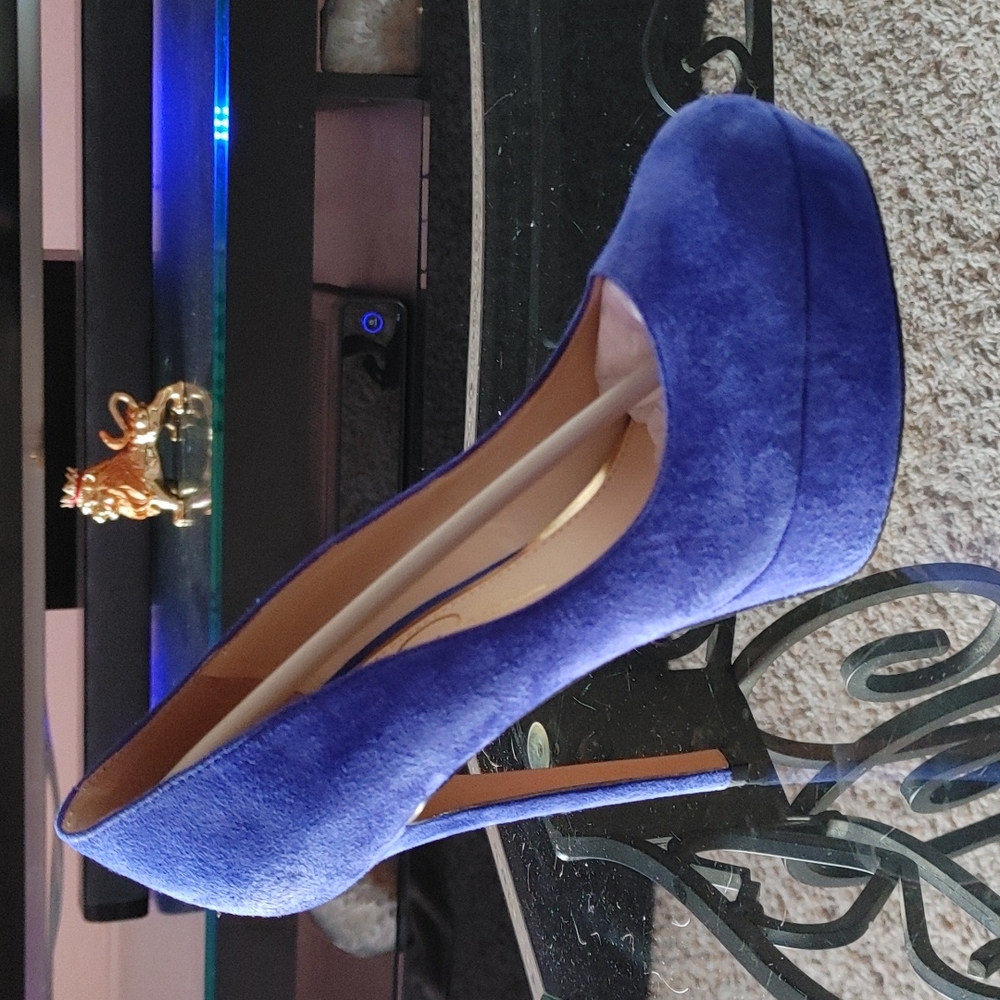 Jessica Simpson Sandra Blue Suede Stiletto